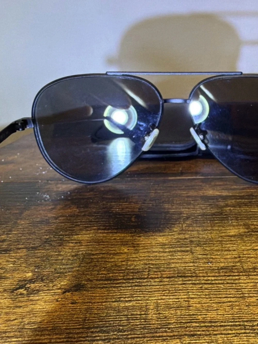 Saint Laurent Aviator Sunglasses - Mirrored Grey Flat Lens Sleek Metal Frame